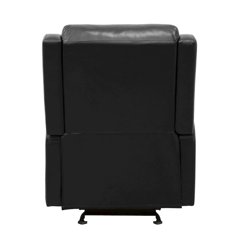 Lexicon Durant Faux Leather Glider Manual Recliner in Black