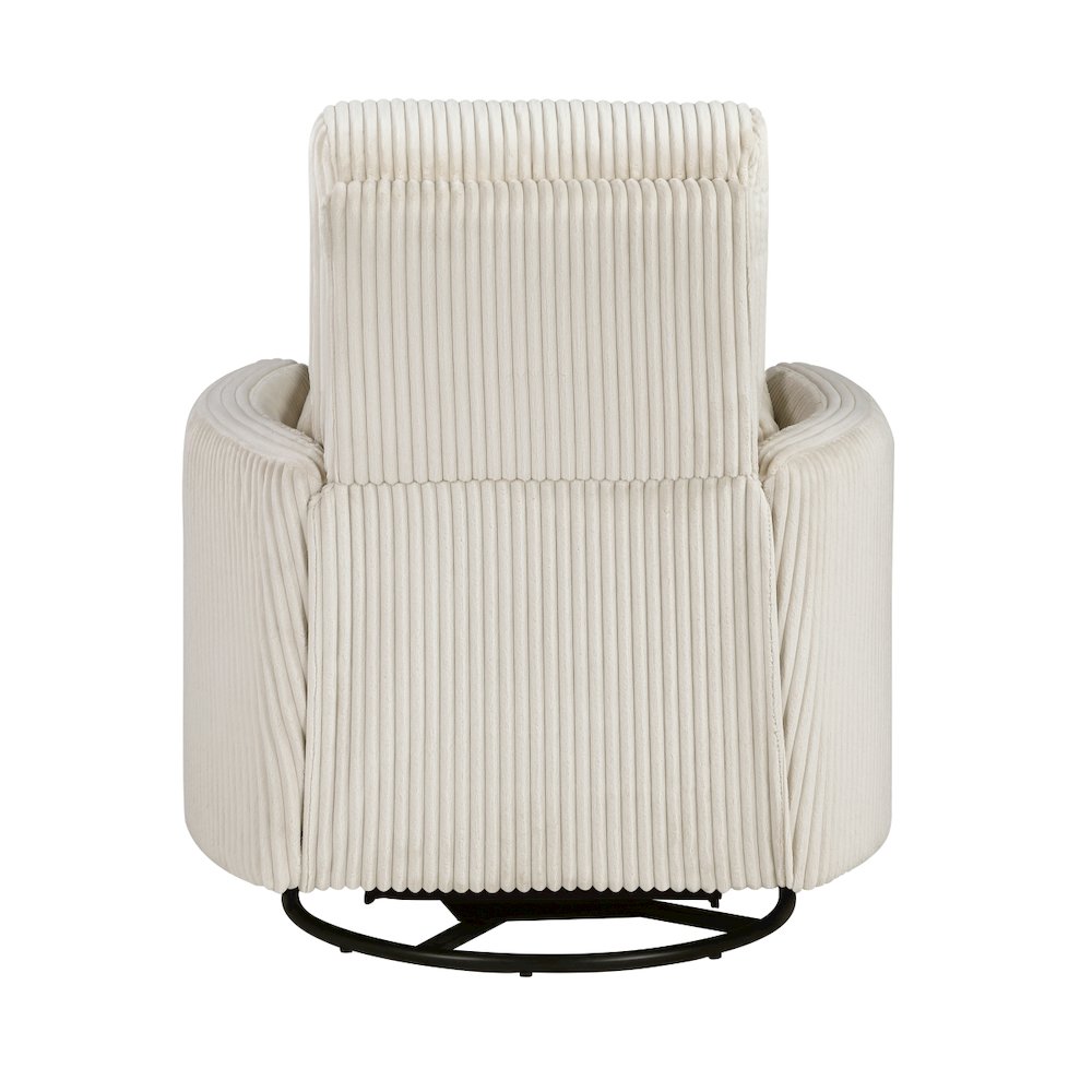 Lexicon Traverse Corduroy Swivel Glider Reclining Chair in Beige