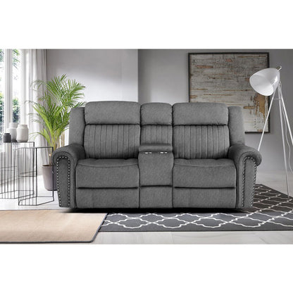 Brennen Microfiber Power Double Reclining Love Seat In Charcoal