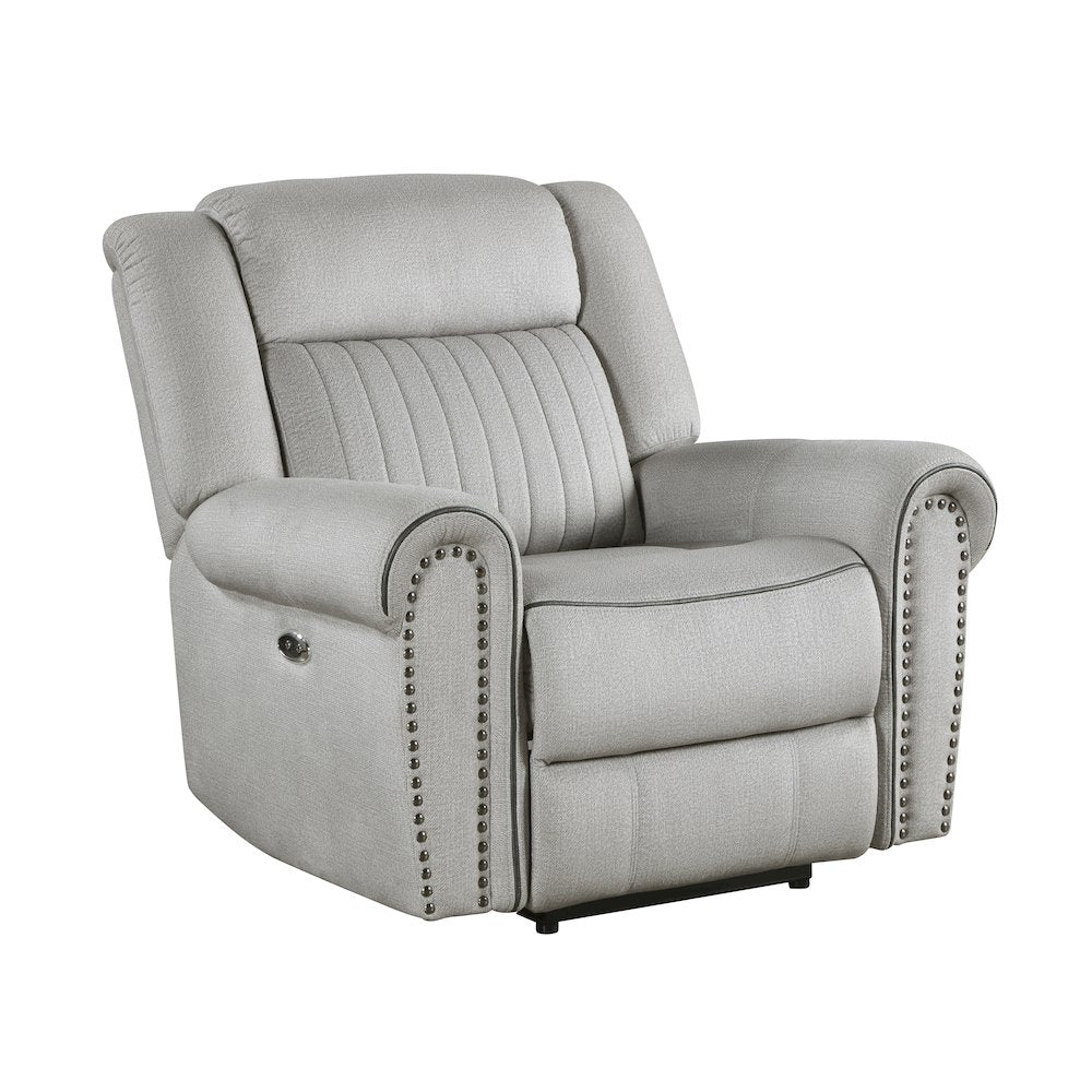 Lexicon Brennen Microfiber Power Reclining Chair in Mist