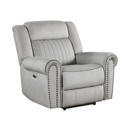 Lexicon Brennen Microfiber Power Reclining Chair in Mist