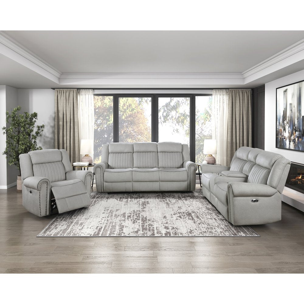Lexicon Brennen Microfiber Power Reclining Chair in Mist
