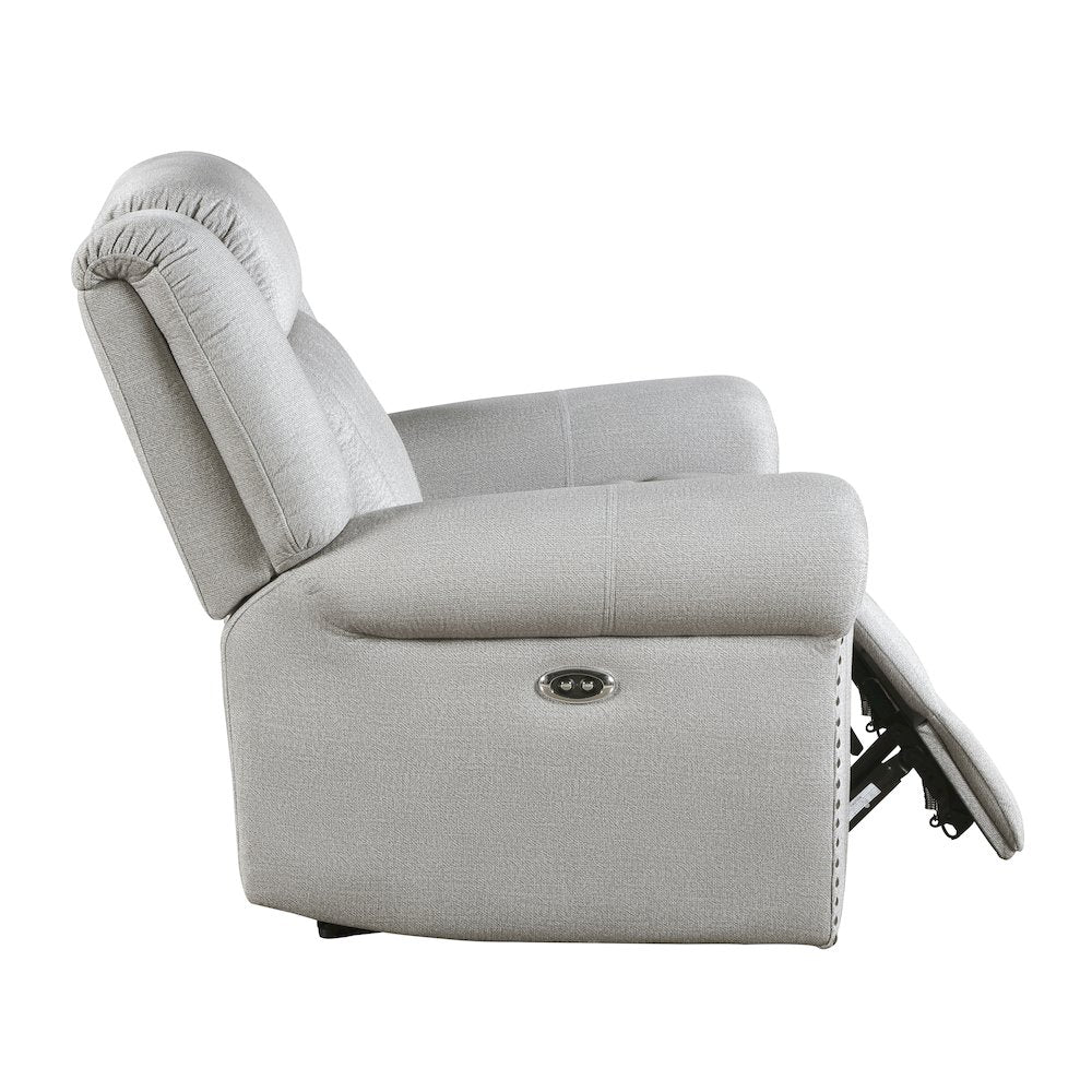 Lexicon Brennen Microfiber Power Reclining Chair in Mist