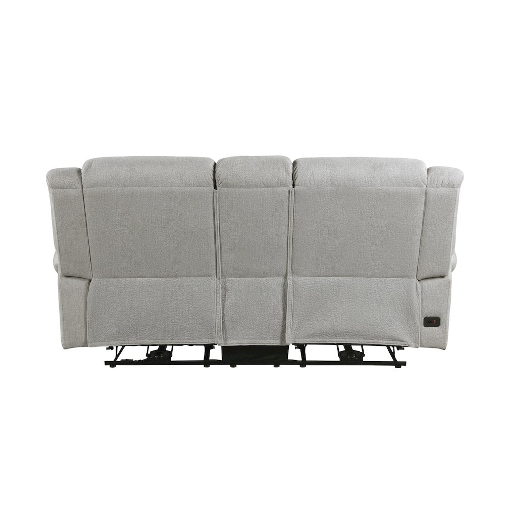 Lexicon Brennen Microfiber Power Double Reclining Love Seat in Mist