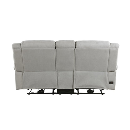 Lexicon Brennen Microfiber Power Double Reclining Love Seat in Mist
