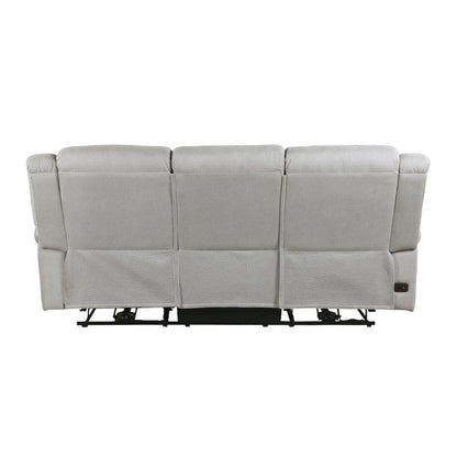 Lexicon Brennen Microfiber Power Double Reclining Sofa in Mist