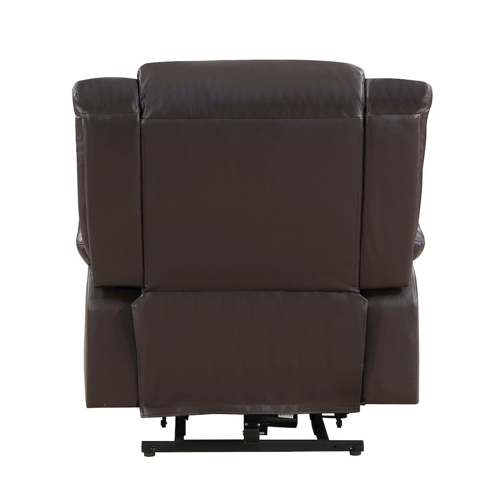 Lexicon Carson Faux Leather Power Lift Chair in Dark Brown