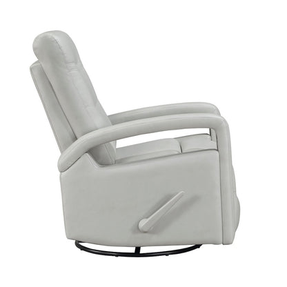 Lexicon Camden Faux Leather Swivel Glider Reclining Chair in Smoke Color