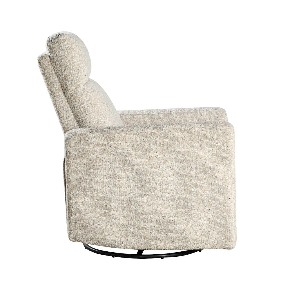 Lexicon Olathe Chenille Swivel Glider Reclining  Chair in Quartz