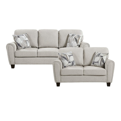 Lemond Chenille 2pc Set: Sofa, Love in Gray