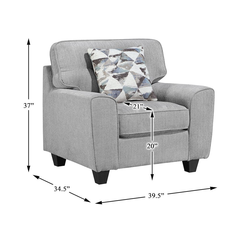 Bennett Chenille Chair in Gray
