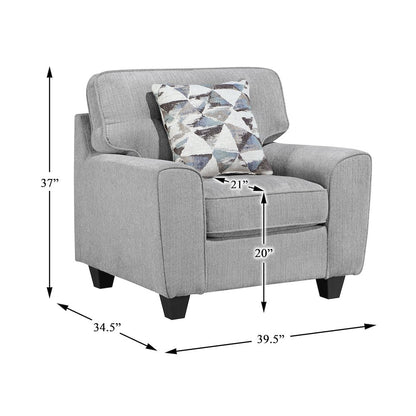 Bennett Chenille Chair in Gray