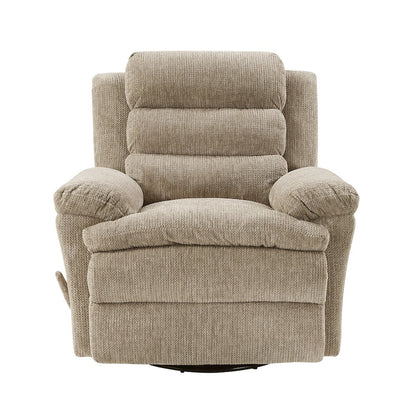 Oxford Microfiber Swivel Glider Reclining Chair in Brown