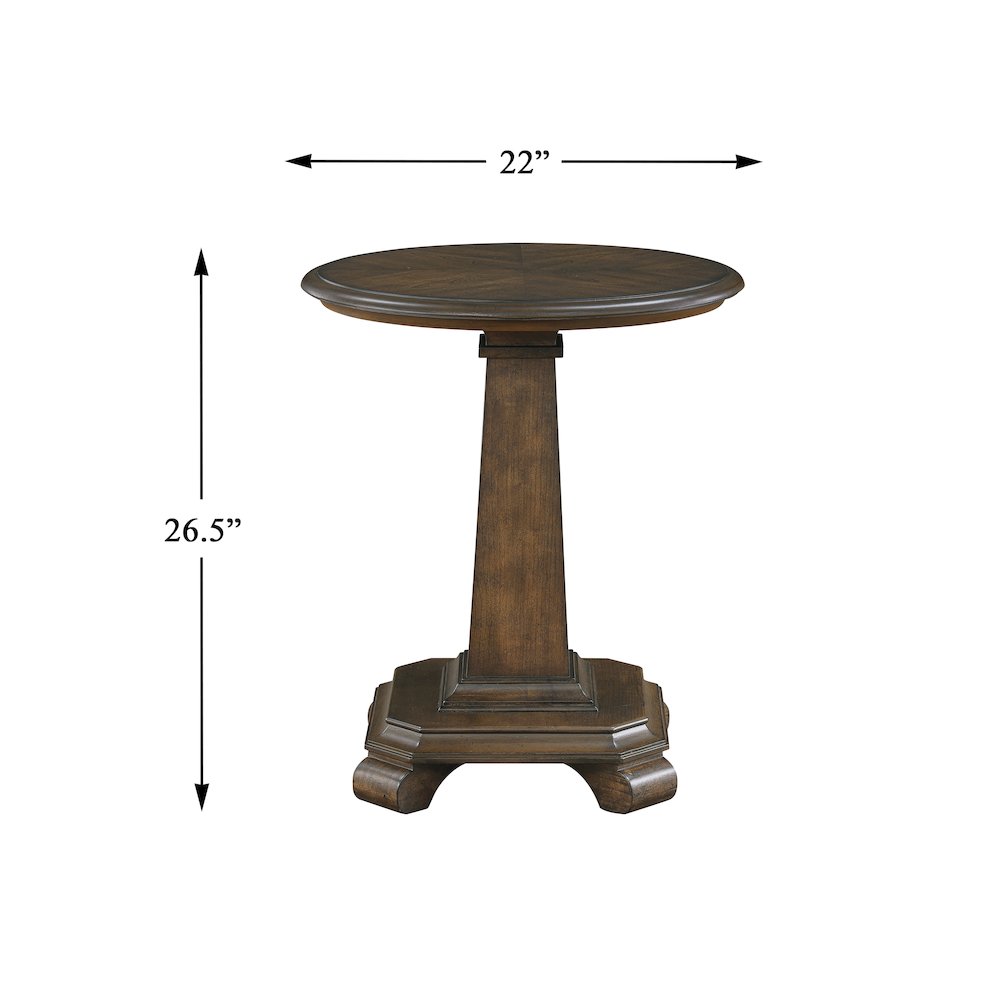 Rochester Asian Hardwood End Table in Brown