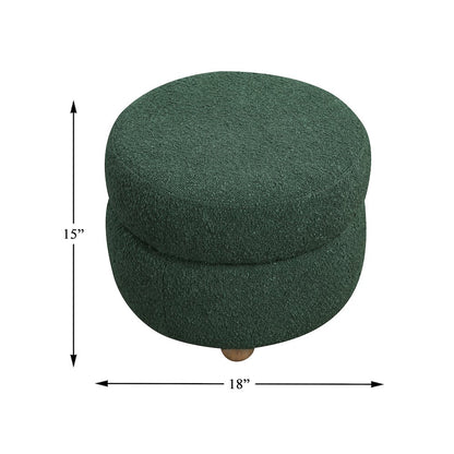 Essex Boucle Swivel Chair with Ottoman in Green