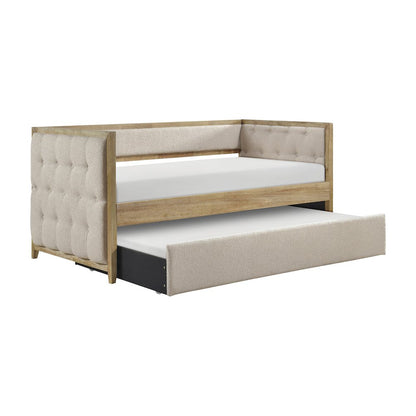 Roseburg Boucle Daybed with Trundle in Beige
