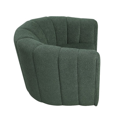 Essex Boucle Swivel Chair with Ottoman in Green
