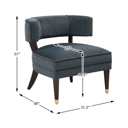 Wilson Velvet Accent Chair in Dark Gray