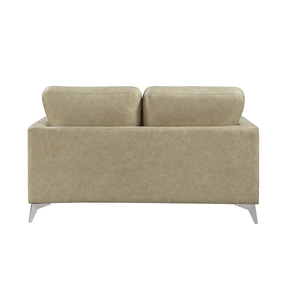 Cazon Microfiber Love Seat in Sand