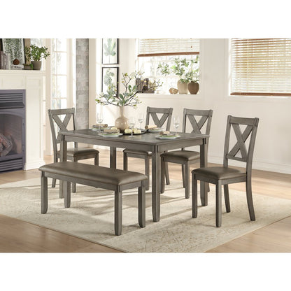 Holders Asian Hardwood 6-Piece Pack Dinette Set in Gray
