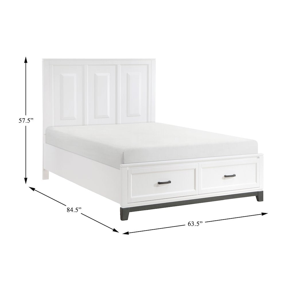 Garretson Acacia QN Pltfm Bed in 2-Tone Finish (White n Metallic Gray)