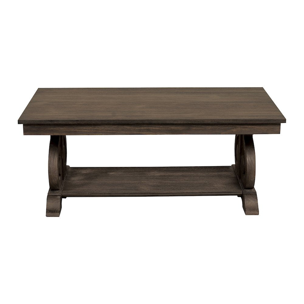 Toulon Pine Cocktail Table in Wire-Brushed Power Glaze Oak