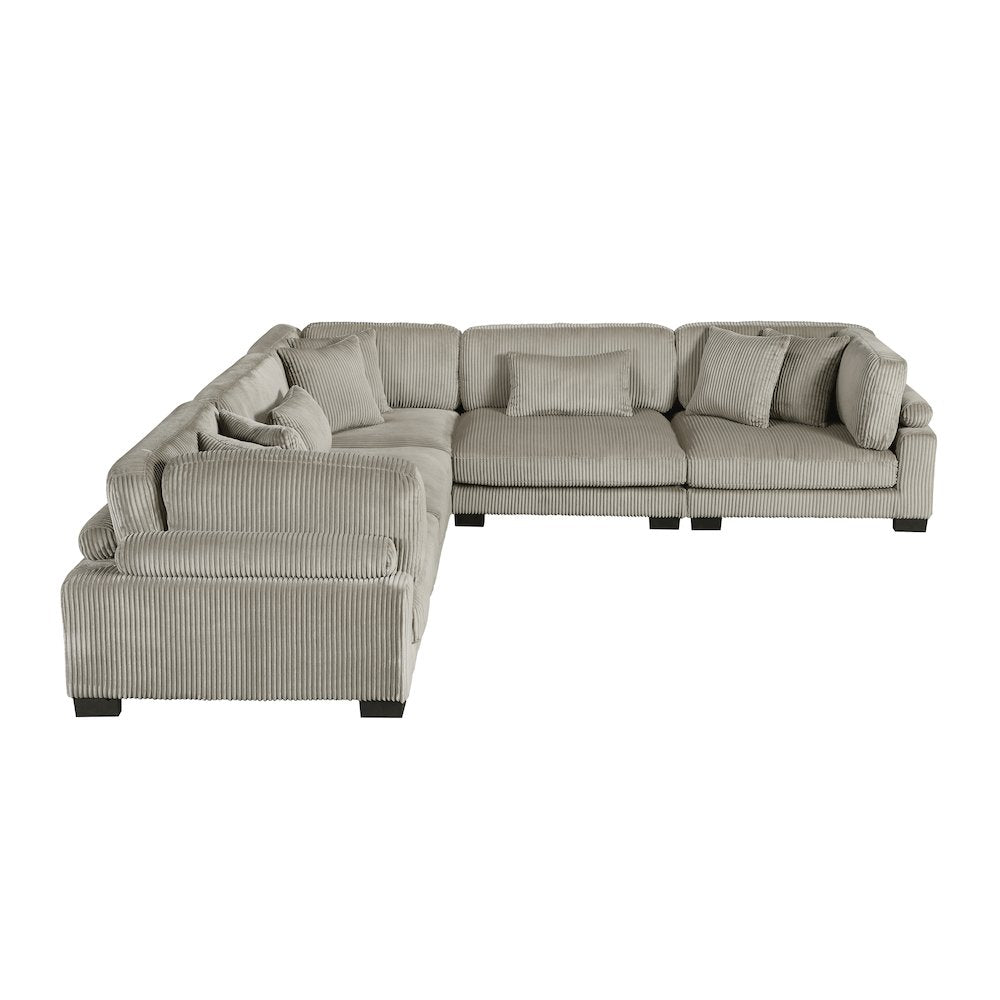 Traverse Corduroy 5-Piece Modular Sectional in Taupe