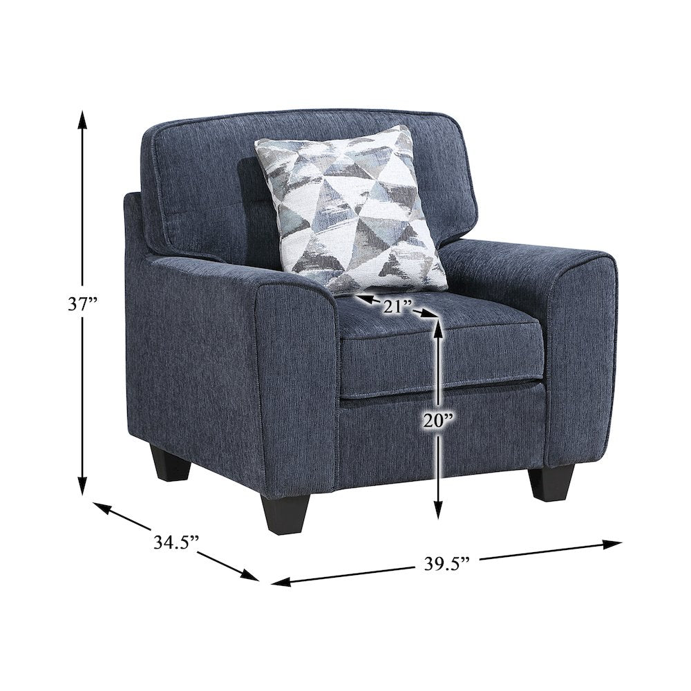 Bennett Chenille Chair in Blue