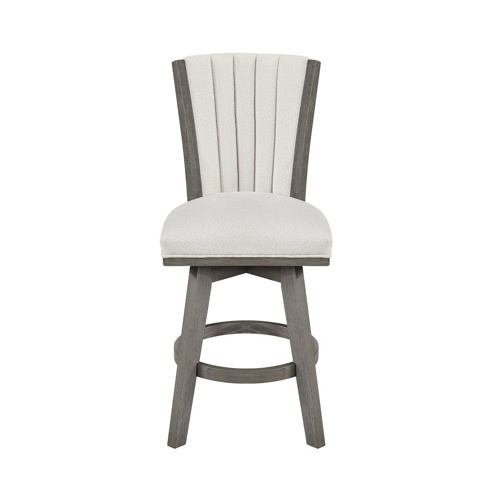 Corvallis Velvet Counter Height Swivel Stool, Set of 2 in Beige
