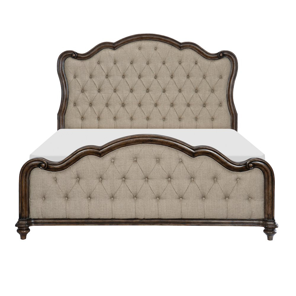 Heath Court Asian Hardwood Queen Bed in Brown Oak