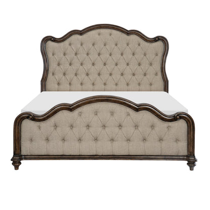 Heath Court Asian Hardwood Queen Bed in Brown Oak