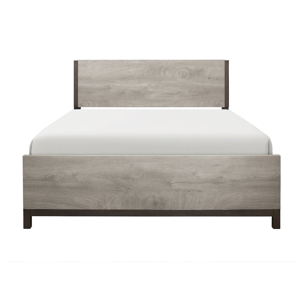 Zephyr Rubberwood Full Bed in Light Gray