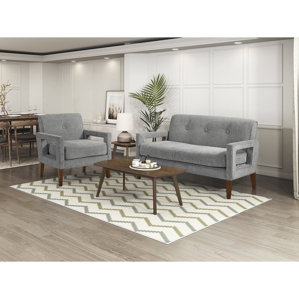 Belfort Chenille Chair in Gray