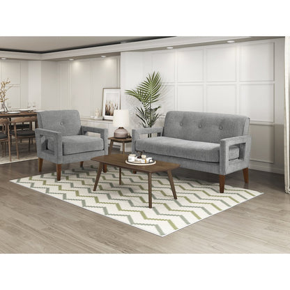 Belfort Chenille Chair in Gray