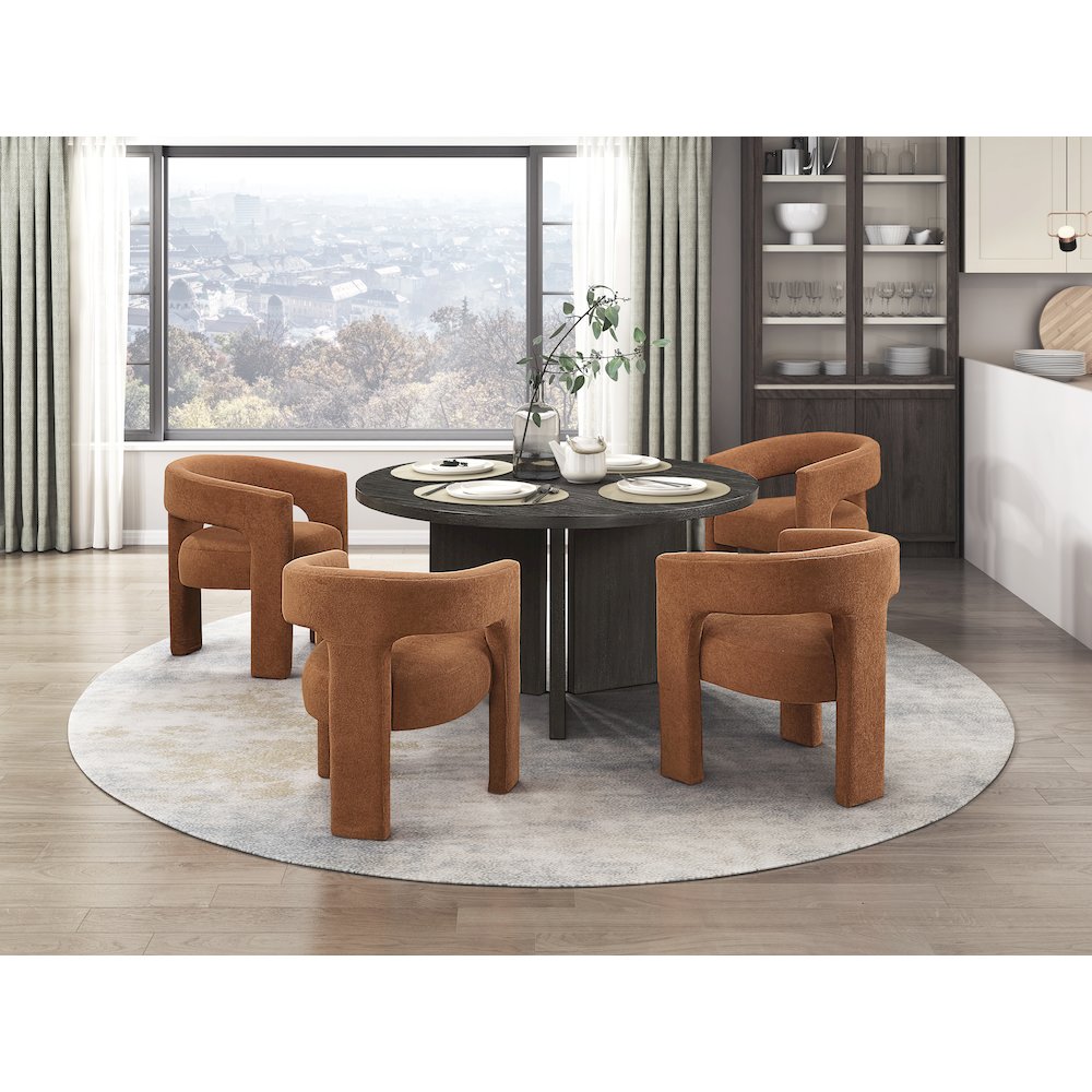 Marais Asian Hardwood 5-Piece Dining Set in Ebony