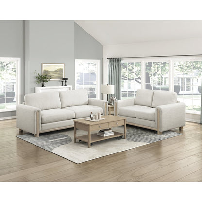 Echo Textured 2pc Set: Sofa, Love in Beige