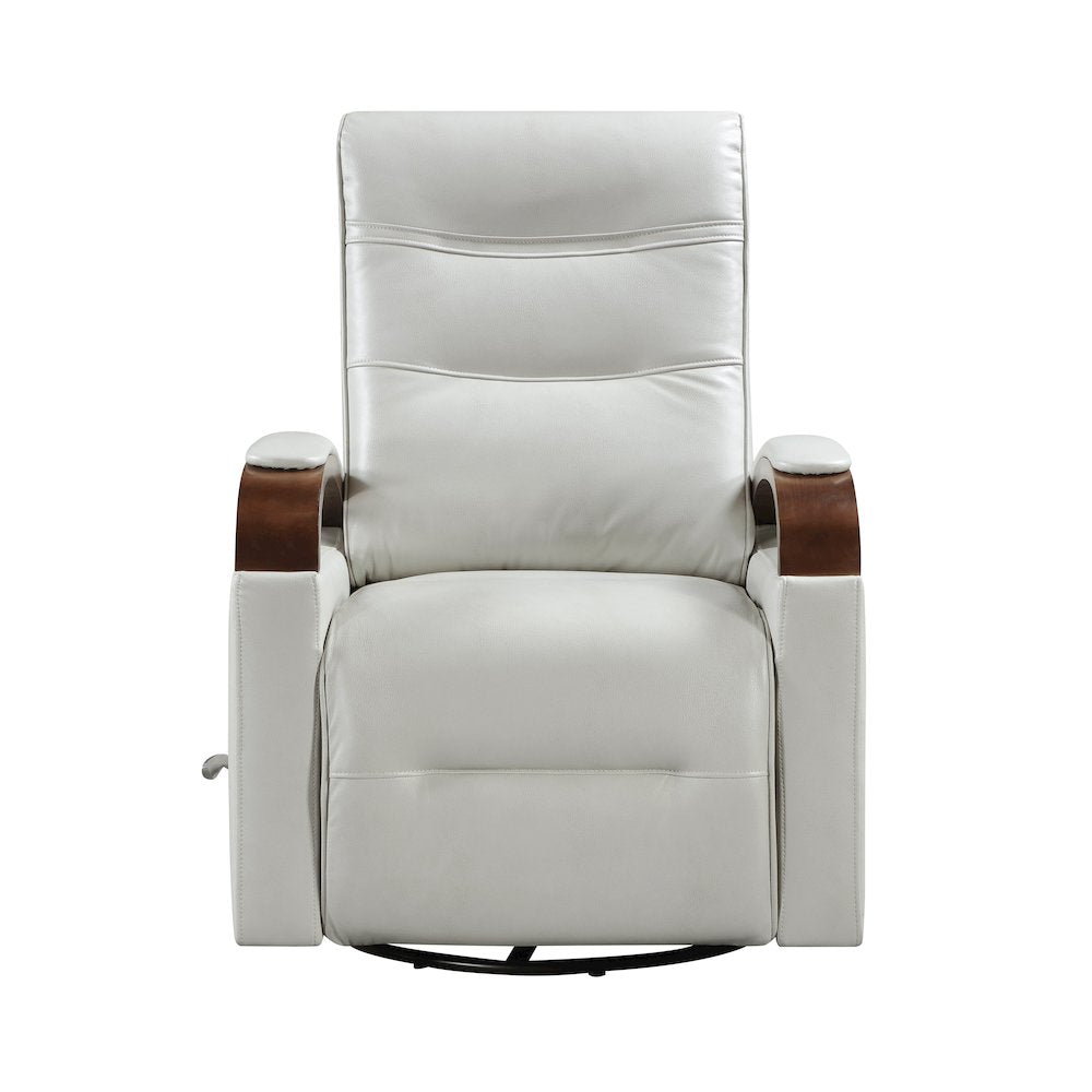 Margot Faux Leather Swivel Glider Reclining Chair in Smoke