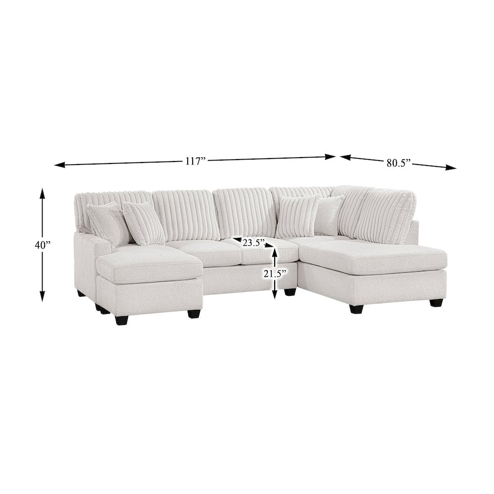 Lawson Cheniille, Corduroy 2-Piece Sectional with Left Chaise in Taupe