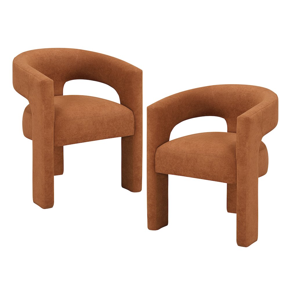 Marais Boucle Dining Chairs, Set of 2 in Orange