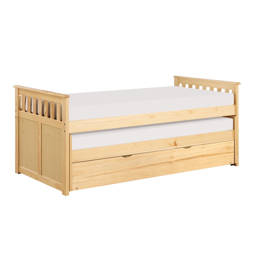 Bartly Pine Twin/Twin Bed with Twin Trundle in Natural Pine