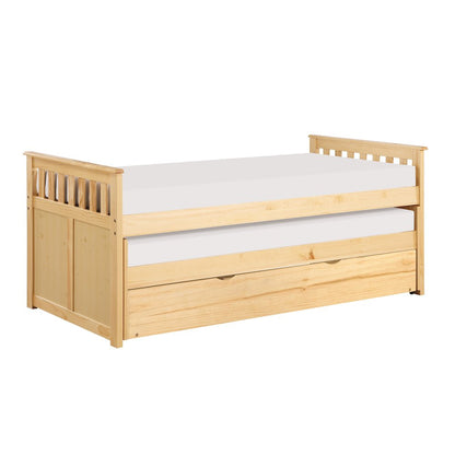 Bartly Pine Twin/Twin Bed with Twin Trundle in Natural Pine