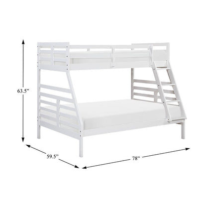 Darden Pine Twin/Full Bunk Bed in White