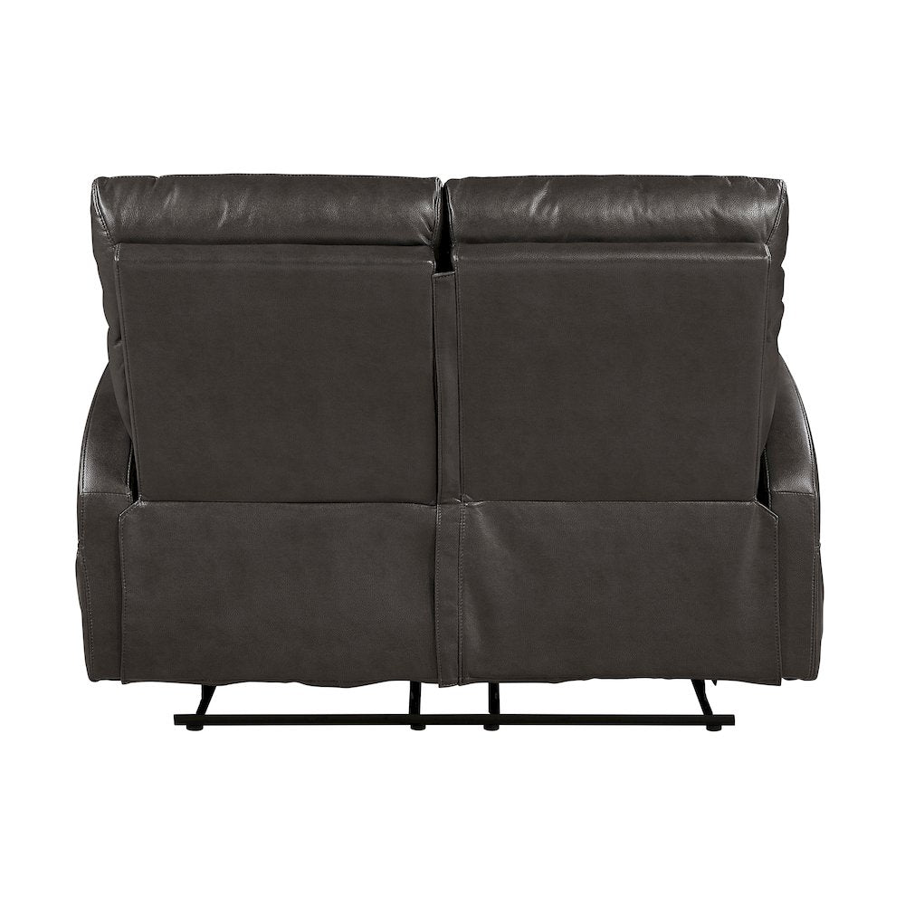 Allen Faux Leather Double Reclining Love Seat in Espresso