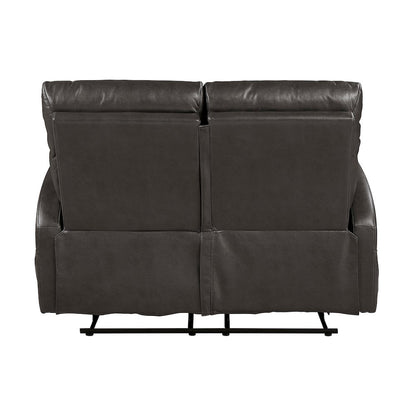 Allen Faux Leather Double Reclining Love Seat in Espresso