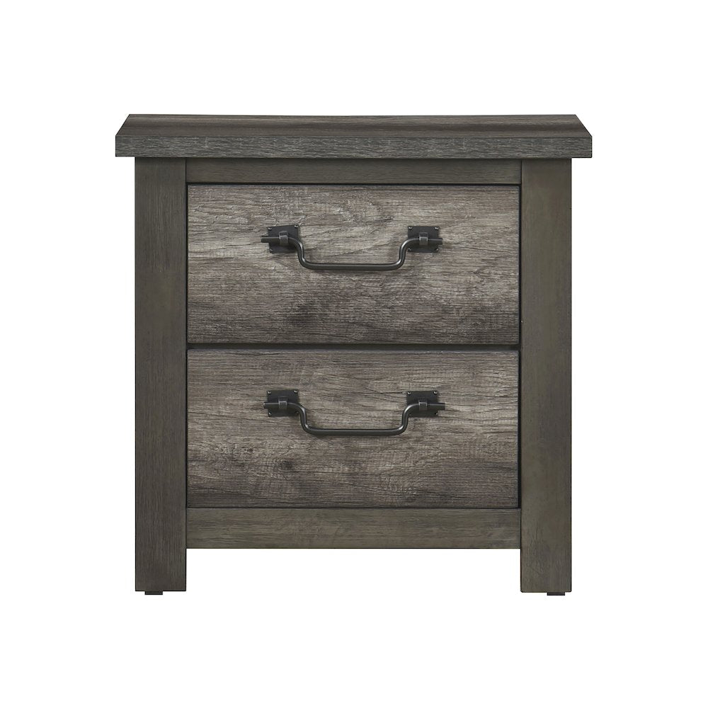 Lenior Asian Hardwood Nightstand in Gray