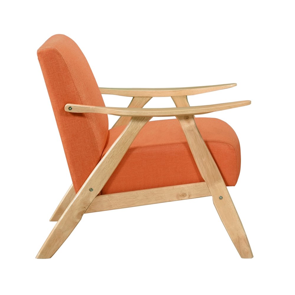 Lexicon Damala Textured Fabric Accent Chair in Orange