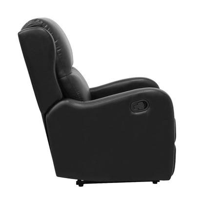 Lexicon Durant Faux Leather Manual Recliner in Black