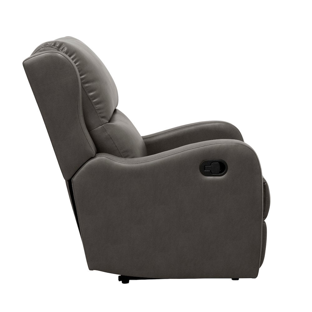 Lexicon Durant Faux Leather Manual Recliner in Gray