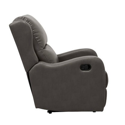 Lexicon Durant Faux Leather Manual Recliner in Gray