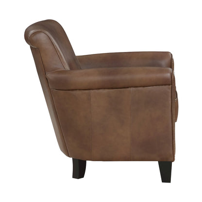 Lexicon Braintree Leather Accent Chair in Brown
